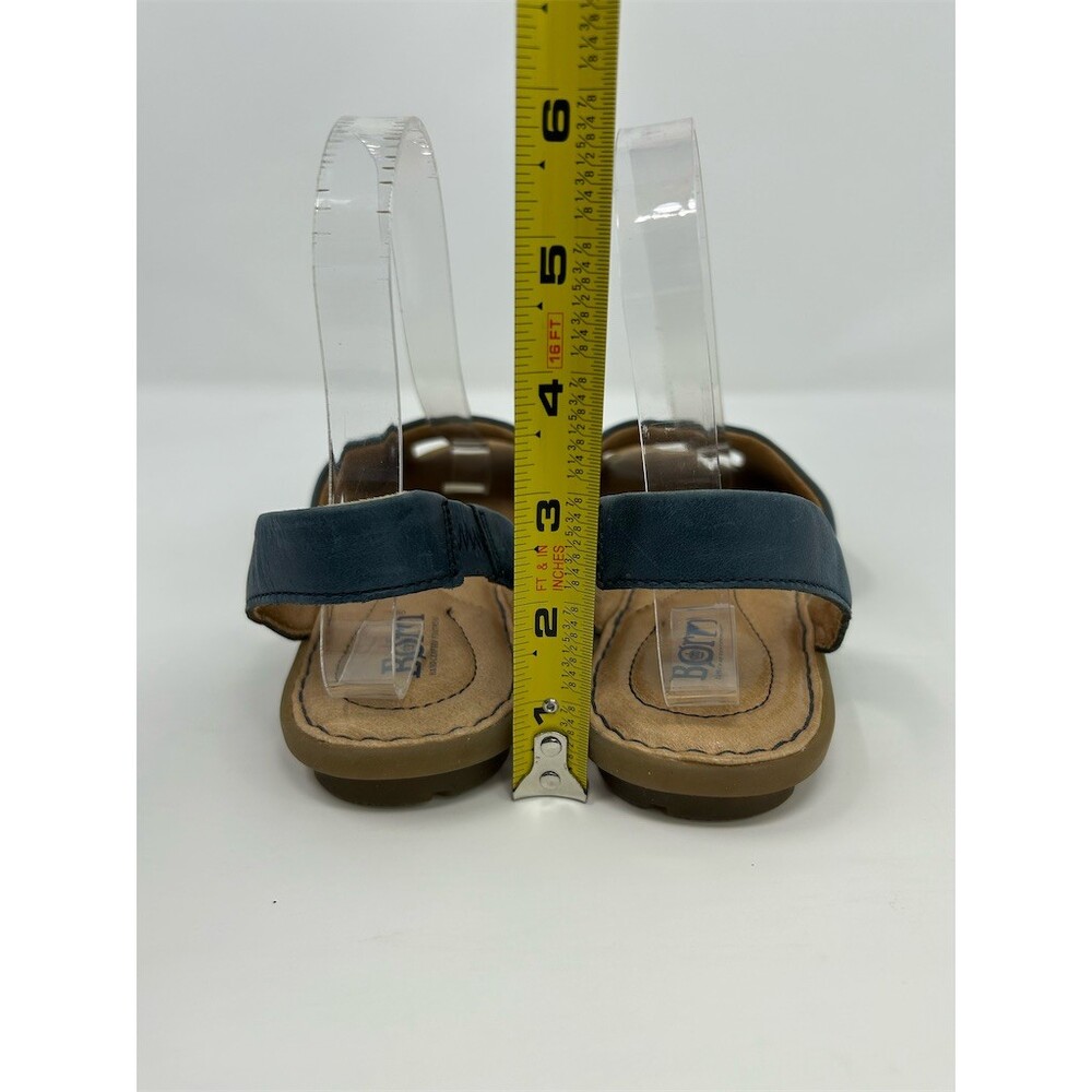Børn Trang Womens Slingback Flat Sandals Navy Blue Open Toe Comfort Size 7 - Picture 8 of 14